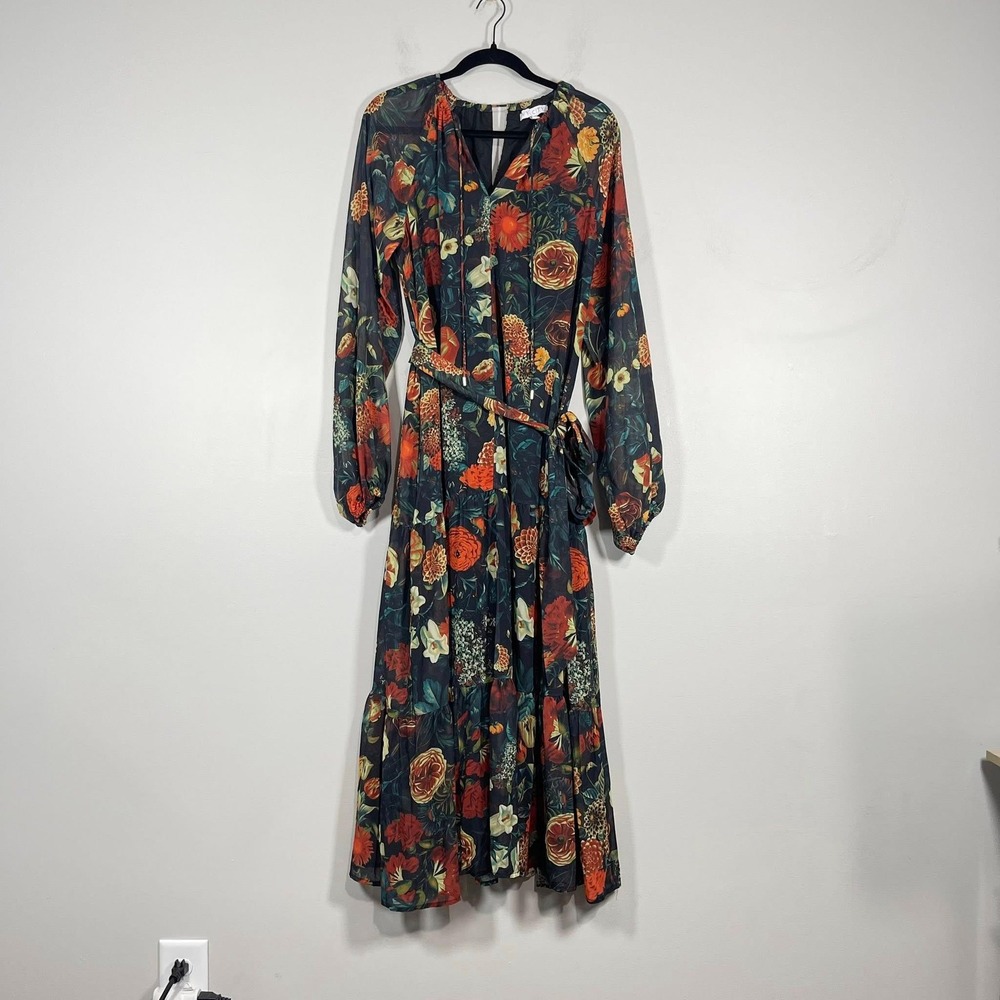 Ivy City Imogen Maxi Dress Wms Small Moody Floral Long Sleeve Dark Romance